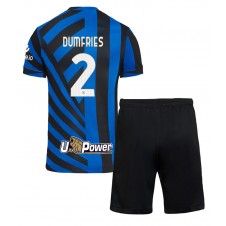 Inter Milan Denzel Dumfries #2 Hjemmedraktsett Barn 2024-25 Kortermet (+ korte bukser)